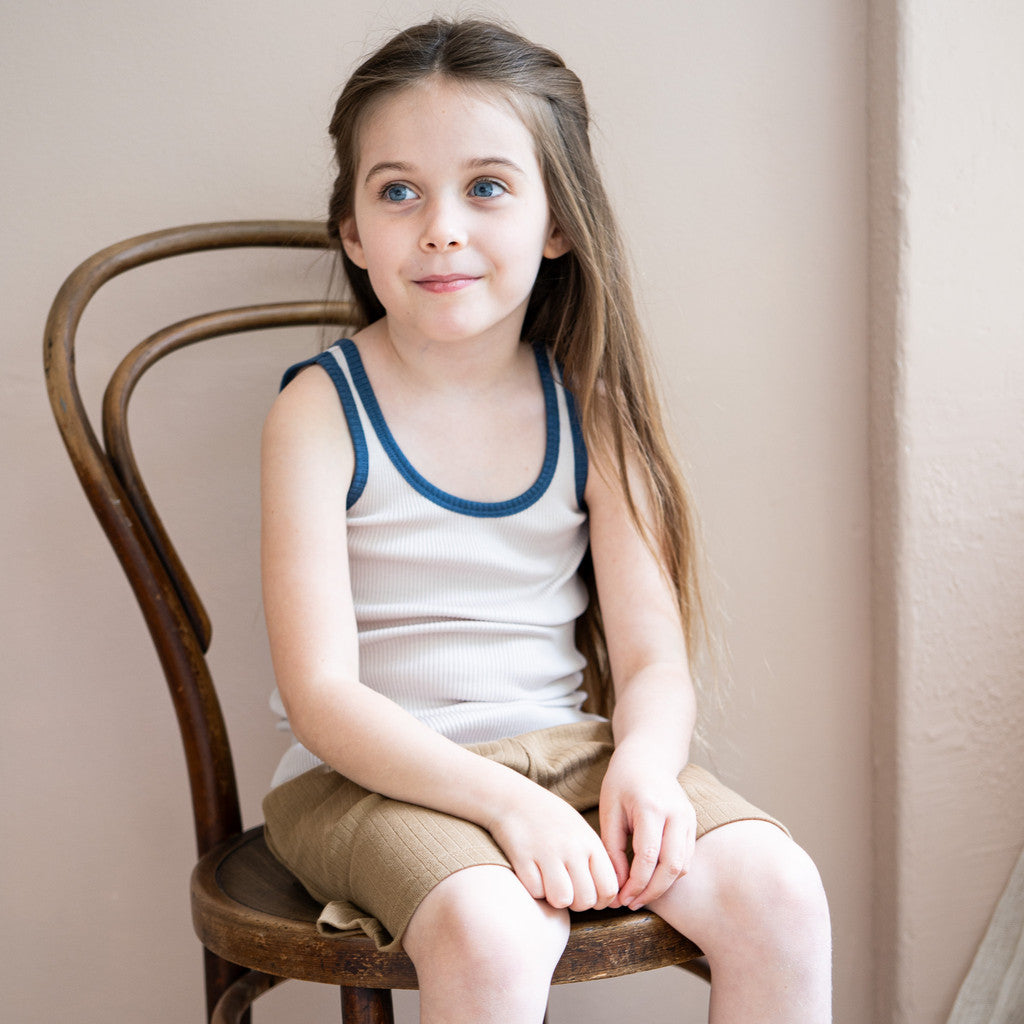 minimalisma Billund 2-6Y Blouse for kids Ecru with Fjord Blue