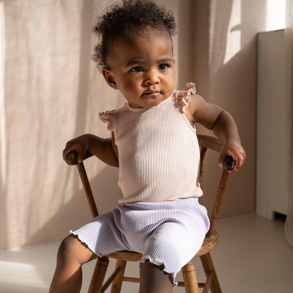 minimalisma Bippi - silk sleeveless bodysuit with ruffles Body Sweet Rose