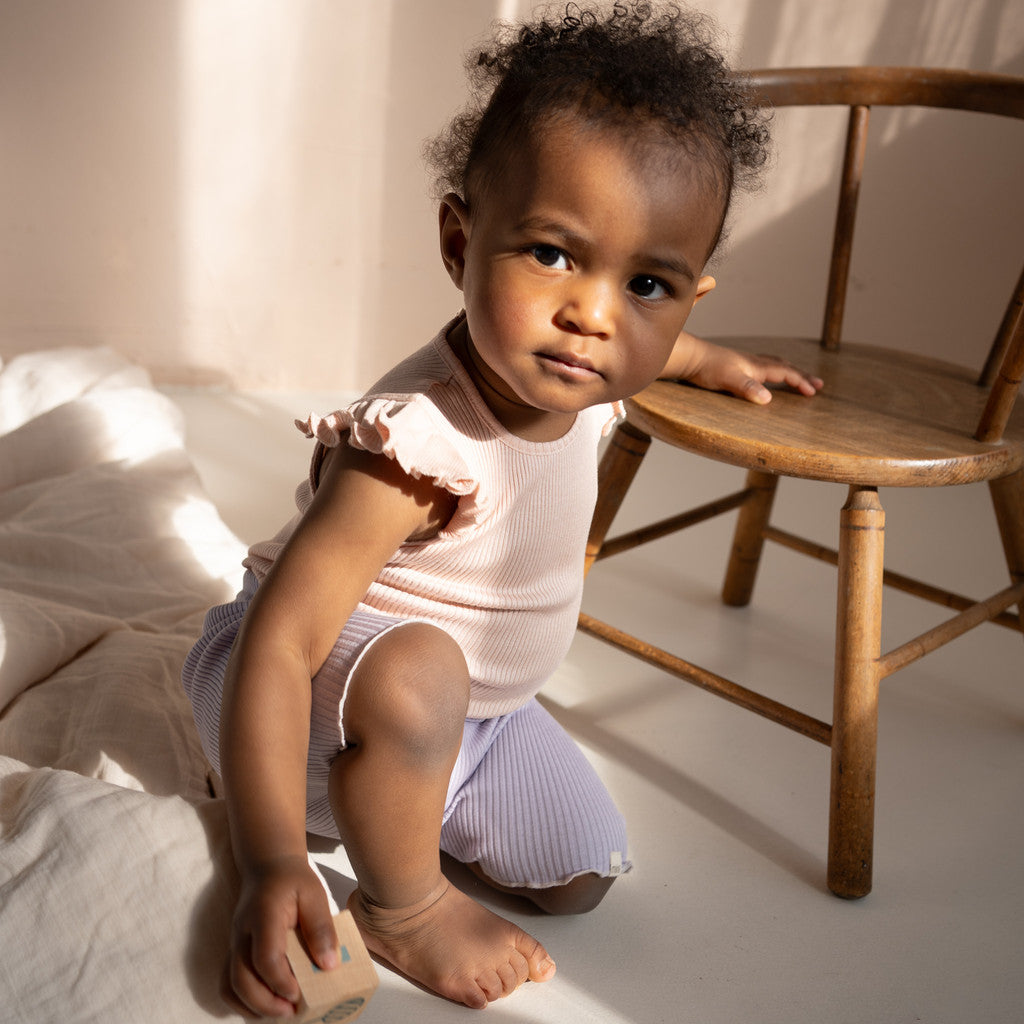 minimalisma Bippi - silk sleeveless bodysuit with ruffles Body Sweet Rose
