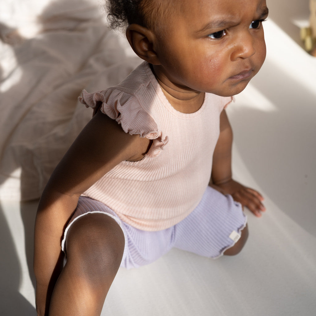 minimalisma Bippi - silk sleeveless bodysuit with ruffles Body Sweet Rose