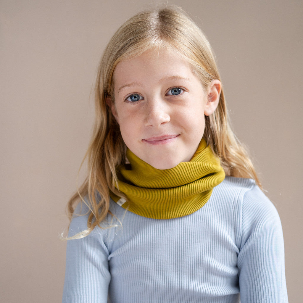 minimalisma Birk - Children's silk snood Bib / Hairband / Acc Golden Olive