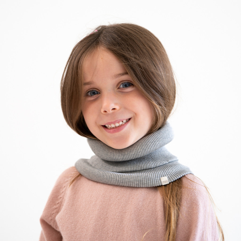 minimalisma Birk - Children's silk snood Bib / Hairband / Acc Grey Melange