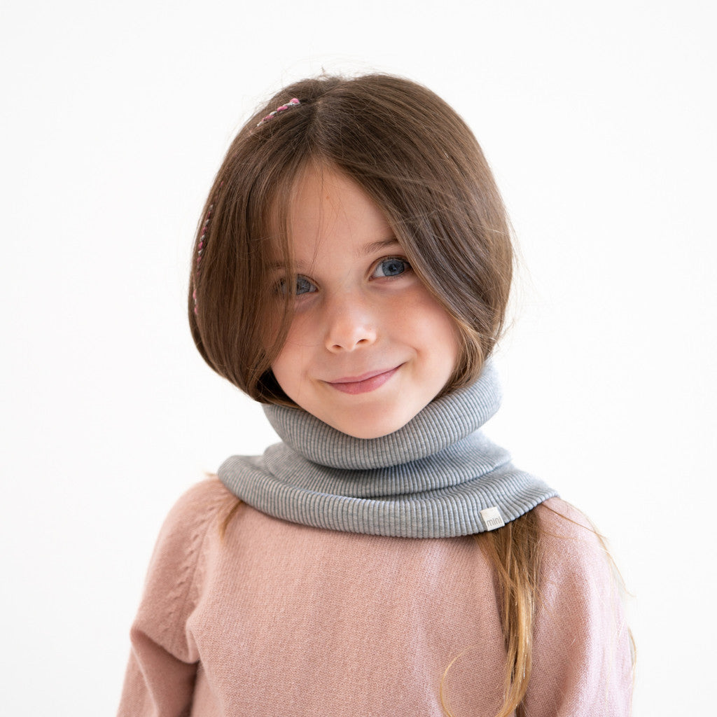 minimalisma Birk - Children's silk snood Bib / Hairband / Acc Grey Melange