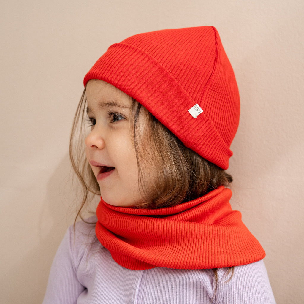 minimalisma Birk - Children's silk snood Bib / Hairband / Acc Red
