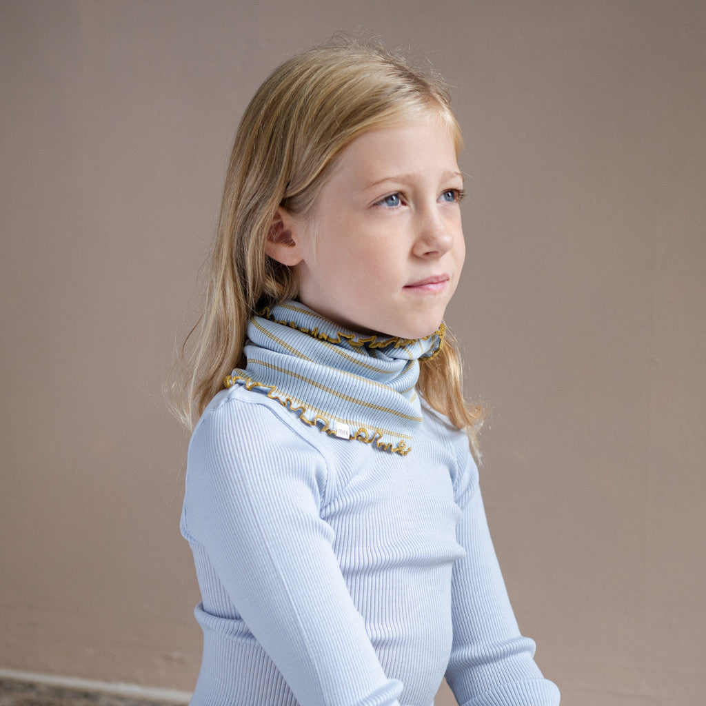 minimalisma Birkin - Children's silk tube scarf Bib / Hairband / Acc Clear Olive Stripes