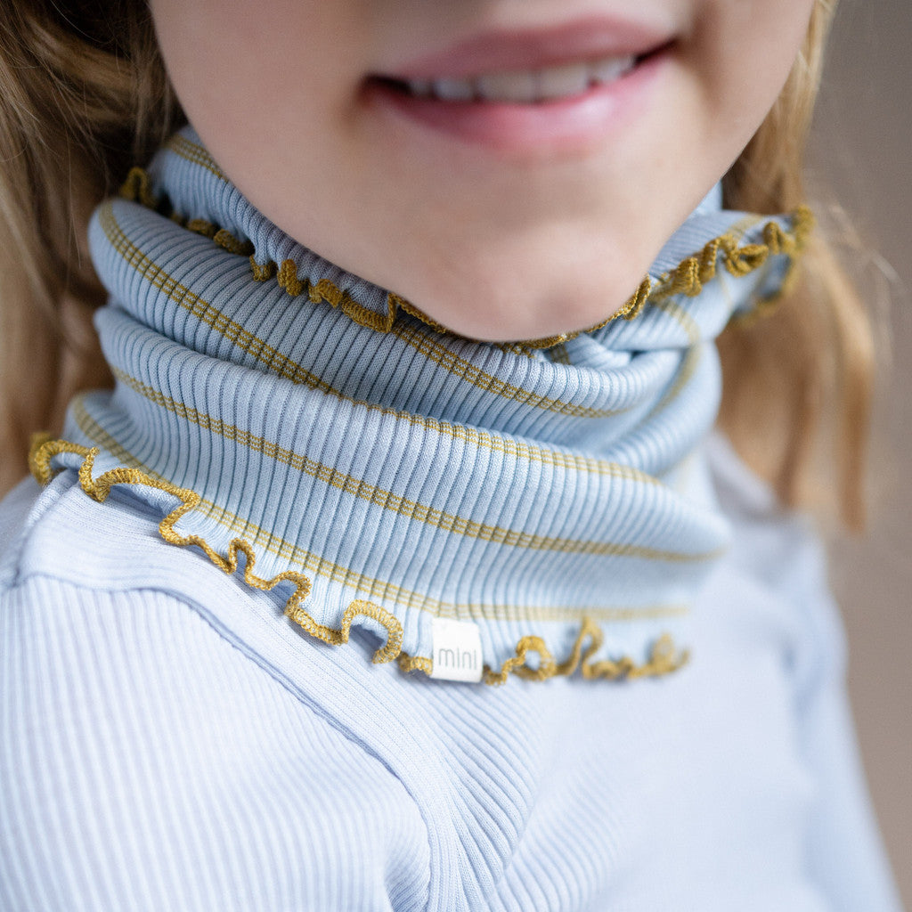 minimalisma Birkin - Children's silk tube scarf Bib / Hairband / Acc Clear Olive Stripes