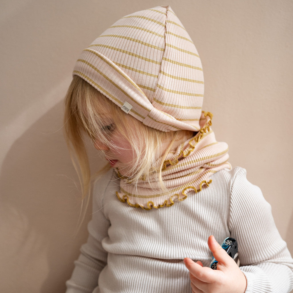 minimalisma Birkin - Children's silk tube scarf Bib / Hairband / Acc Sweet Olive Stripes