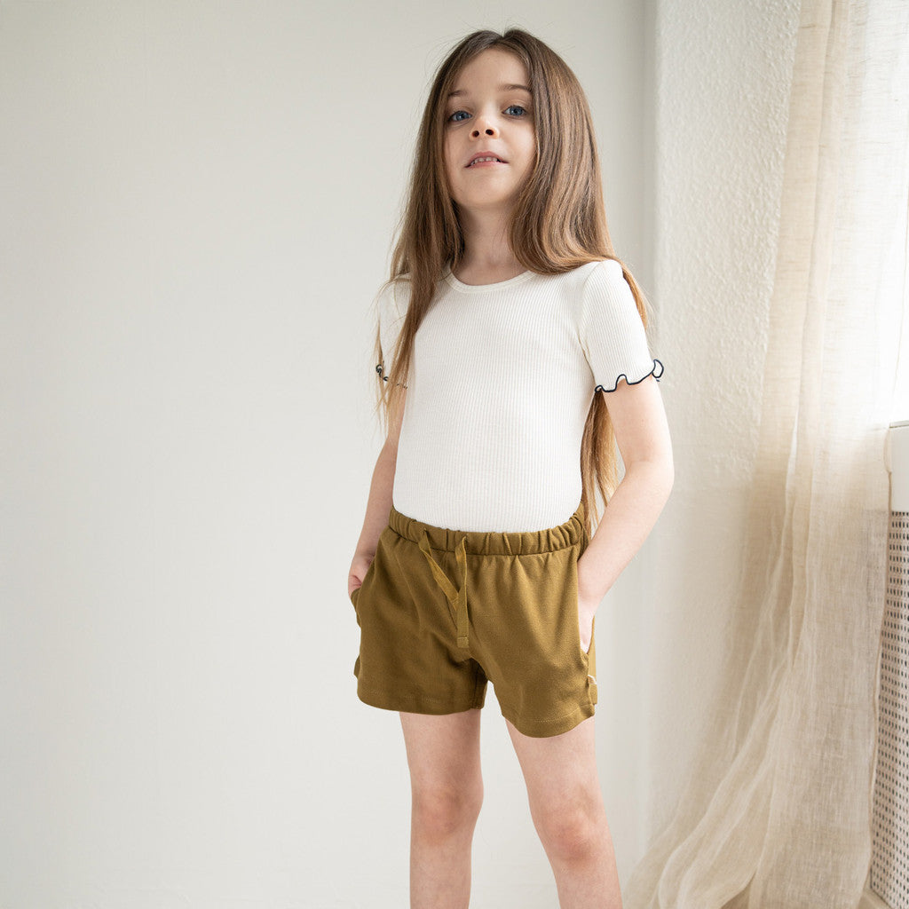 minimalisma Blomst 2-6Y Blouse for kids Cream with Dark Blue Contrast