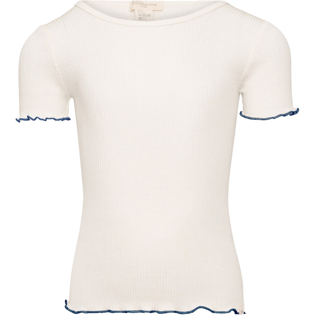 minimalisma Blomst 2-6Y Blouse for kids Cream with Dark Blue Contrast