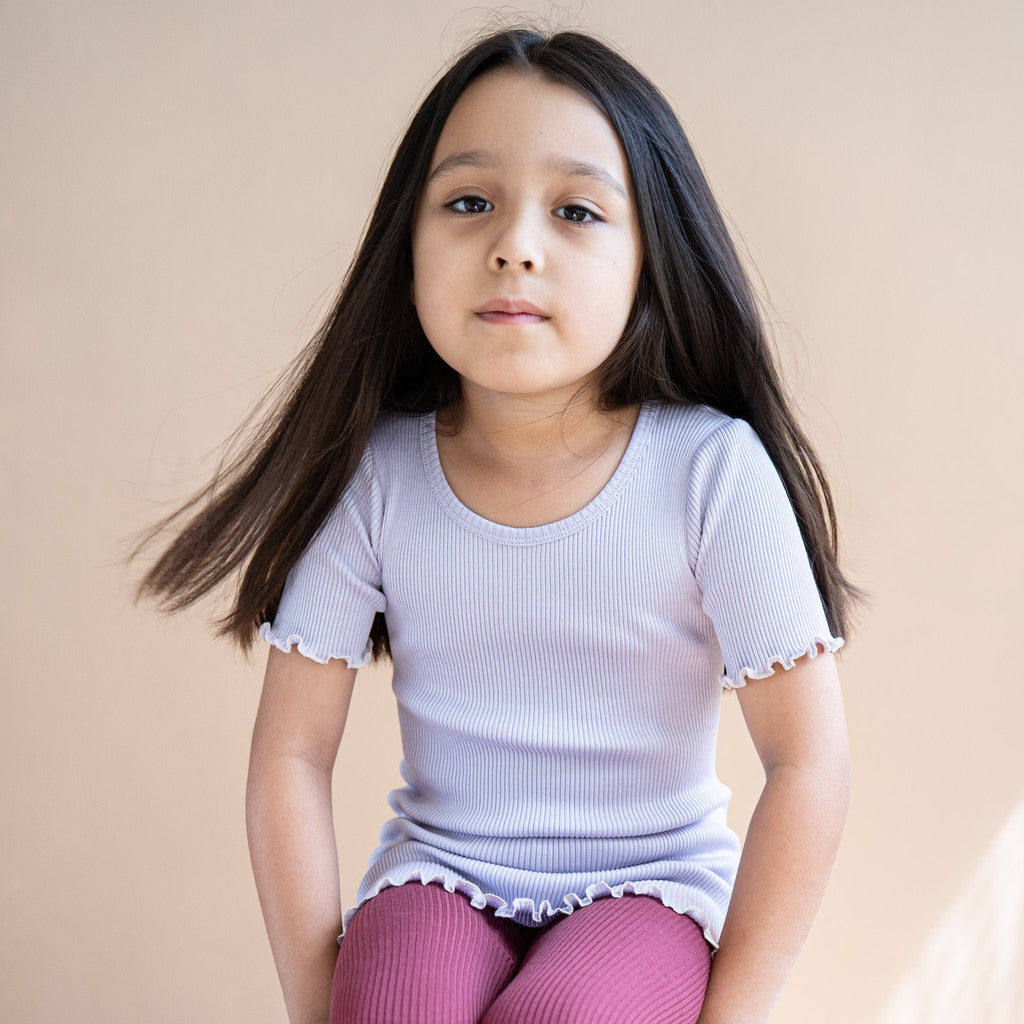 minimalisma Blomst 2-6Y Blouse for kids Mauve with Ecru