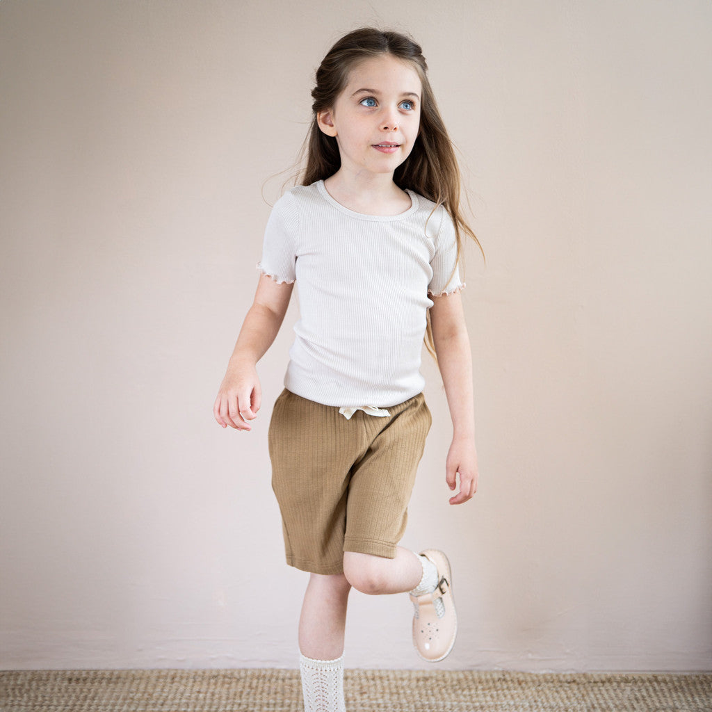 minimalisma Blomst 6-12Y Blouse for kids Ecru with Sweet Rose