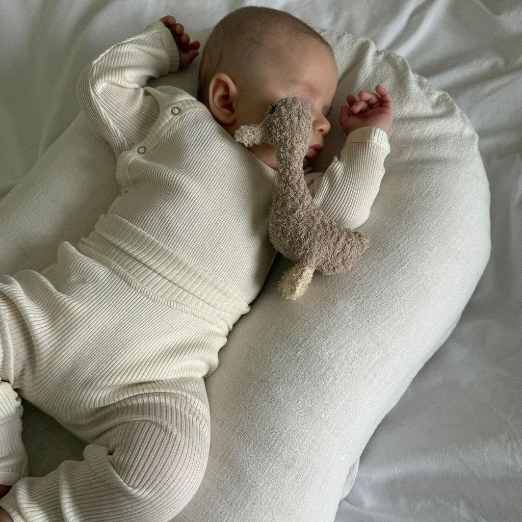 minimalisma Bobo - Baby silk leggings with fold-over feet Leggings / pants for babies Cream