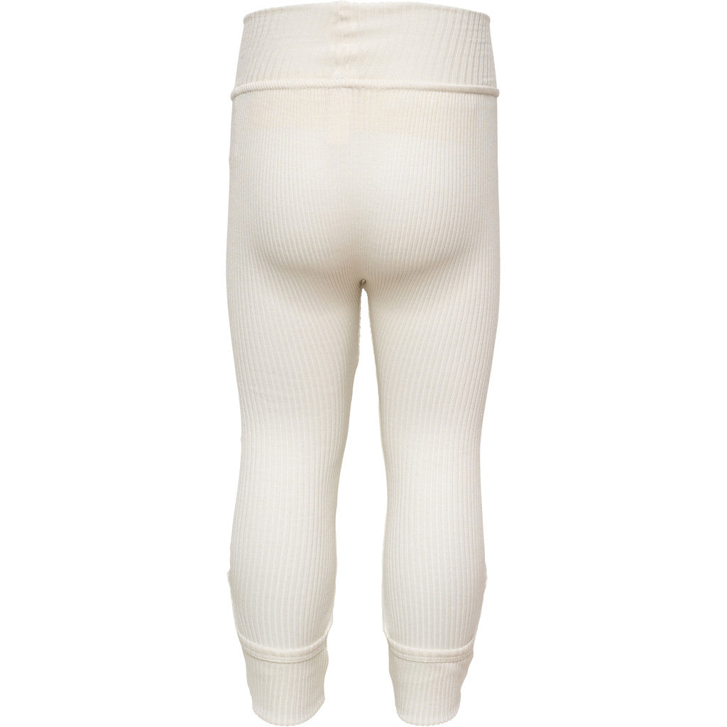 minimalisma Bobo - Baby silk leggings with fold-over feet Leggings / pants for babies Cream