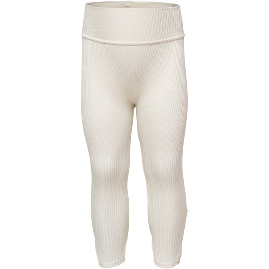 minimalisma Bobo - Baby silk leggings with fold-over feet Leggings / pants for babies Cream