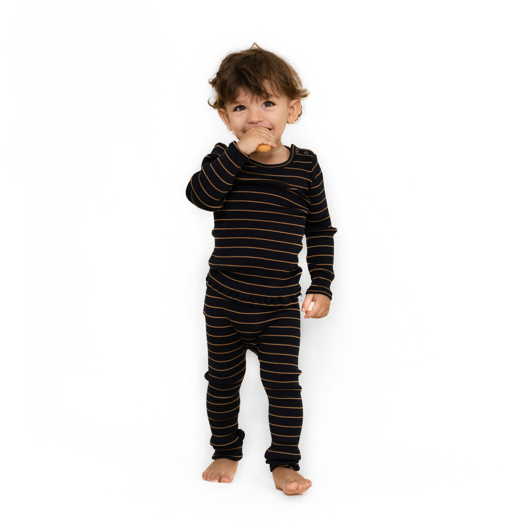 minimalisma Bogense Blouse for babies Bronze Stripes