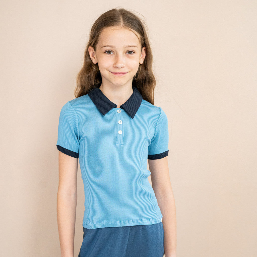minimalisma Bolero 2-6Y Blouse for kids Aquarelle with Dark Blue