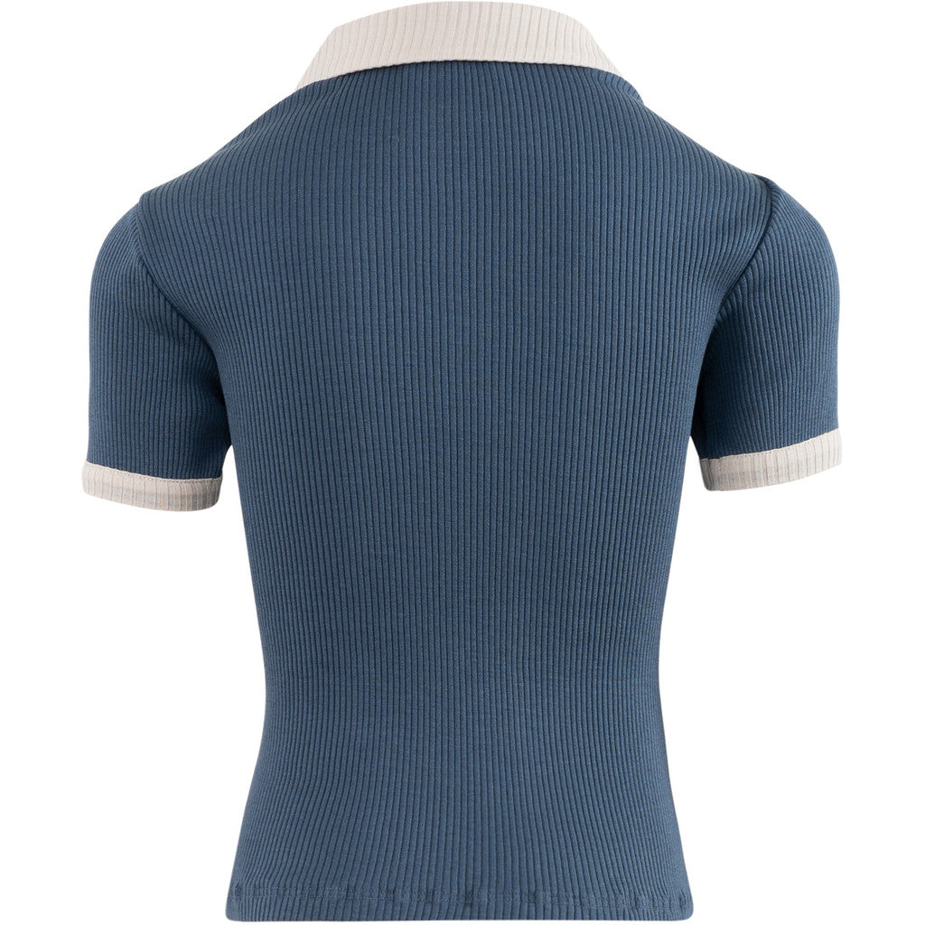 minimalisma Bolero 6-12Y Blouse for kids Fjord Blue with Ecru