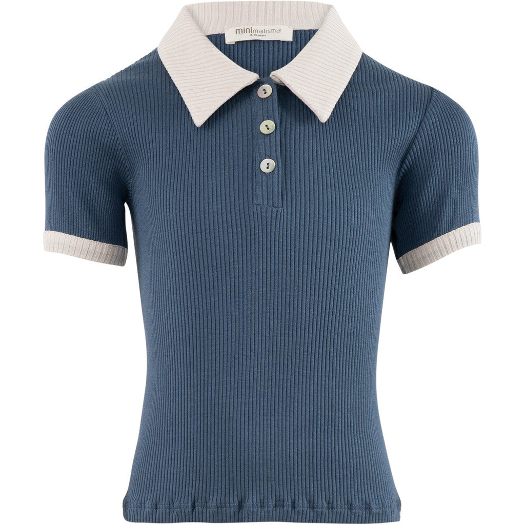 minimalisma Bolero 6-12Y Blouse for kids Fjord Blue with Ecru