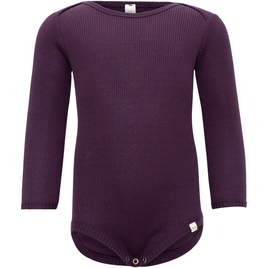 minimalisma Bono - Baby silk long sleeve bodysuit Body Blackberry
