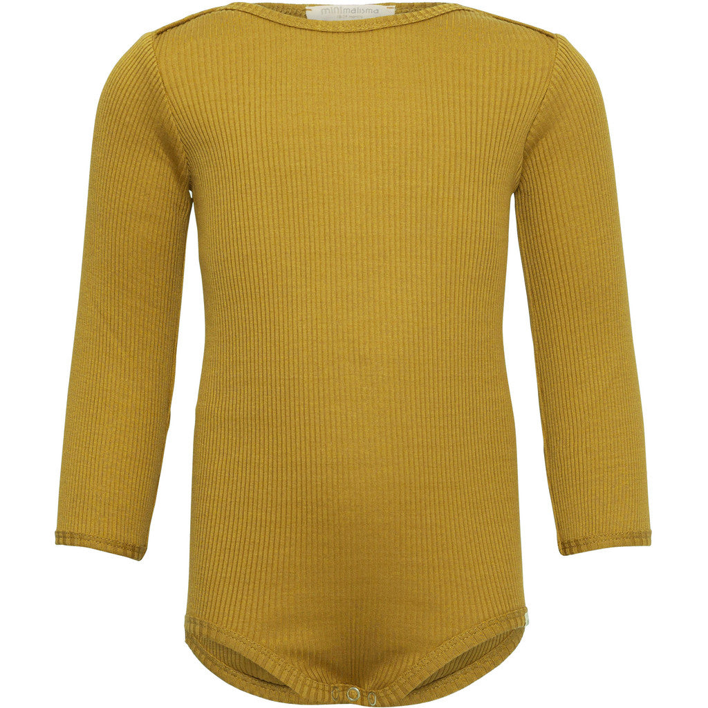 minimalisma Bono - Baby silk long sleeve bodysuit Body Golden Olive