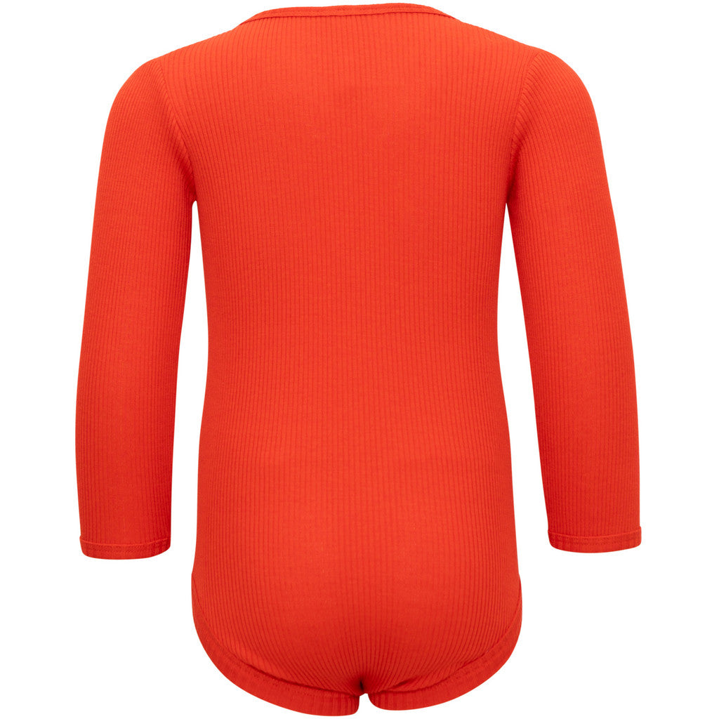 minimalisma Bono - Baby silk long sleeve bodysuit Body Red