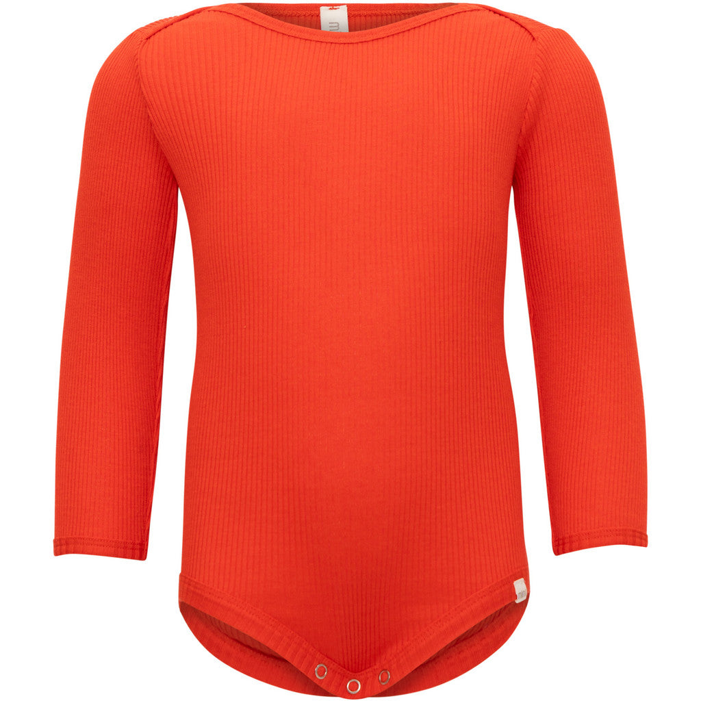 minimalisma Bono - Baby silk long sleeve bodysuit Body Red