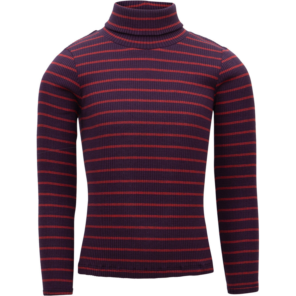 minimalisma Bui - Children's silk long sleeve turtleneck Turtleneck Blackberry Red Stripes