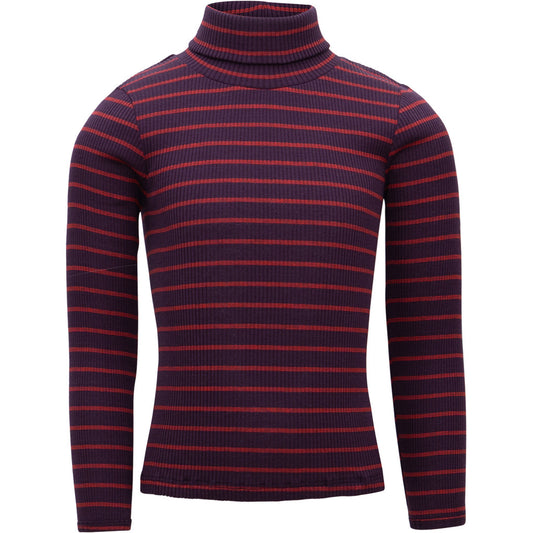 minimalisma Bui - Children's silk long sleeve turtleneck Turtleneck Blackberry Red Stripes