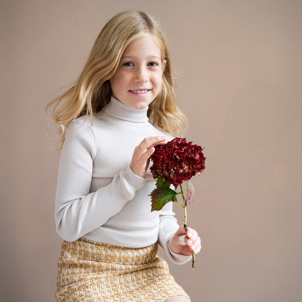 minimalisma Bui - Children's silk long sleeve turtleneck Turtleneck Ecru