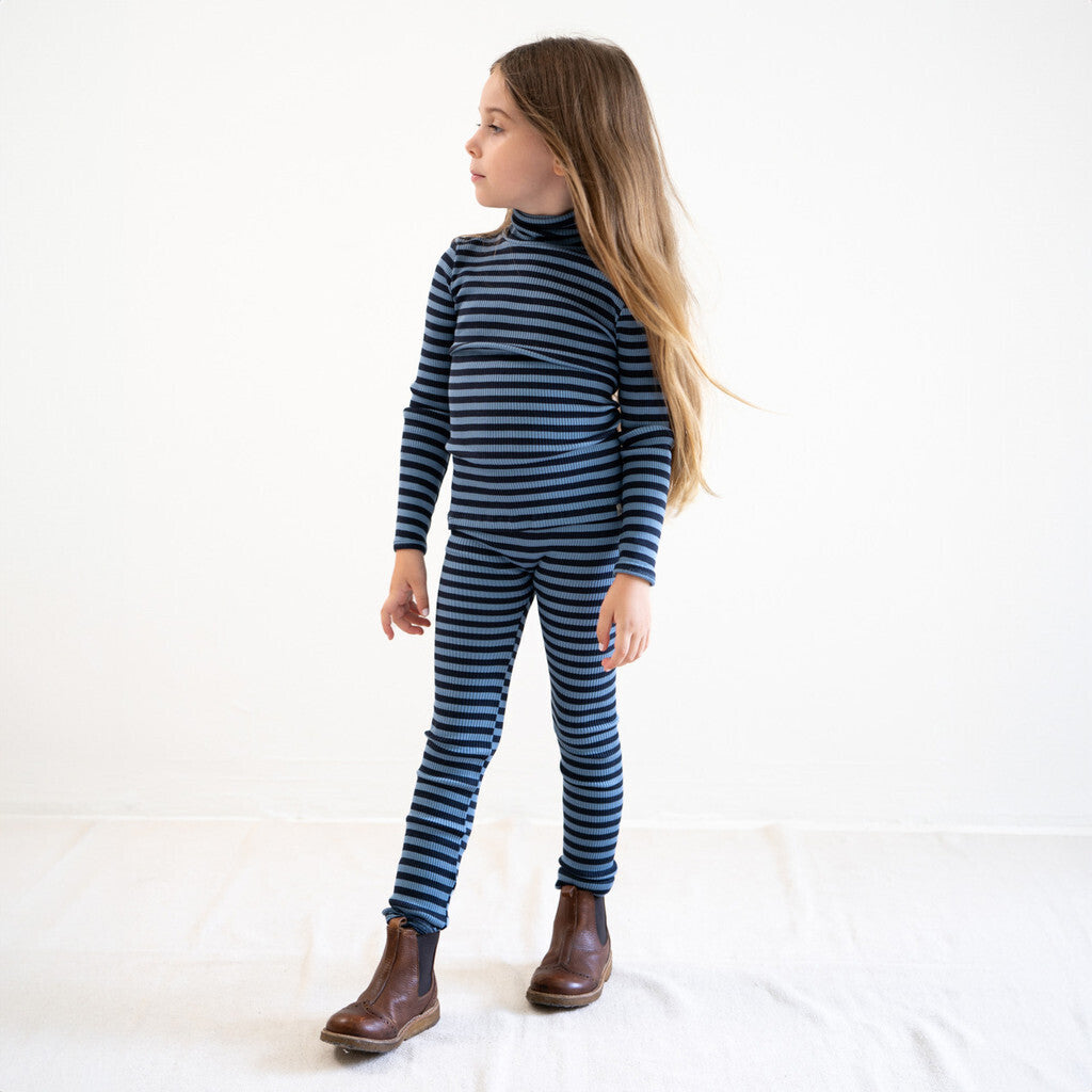 minimalisma Bui 2-6Y Turtleneck Steel Stripes