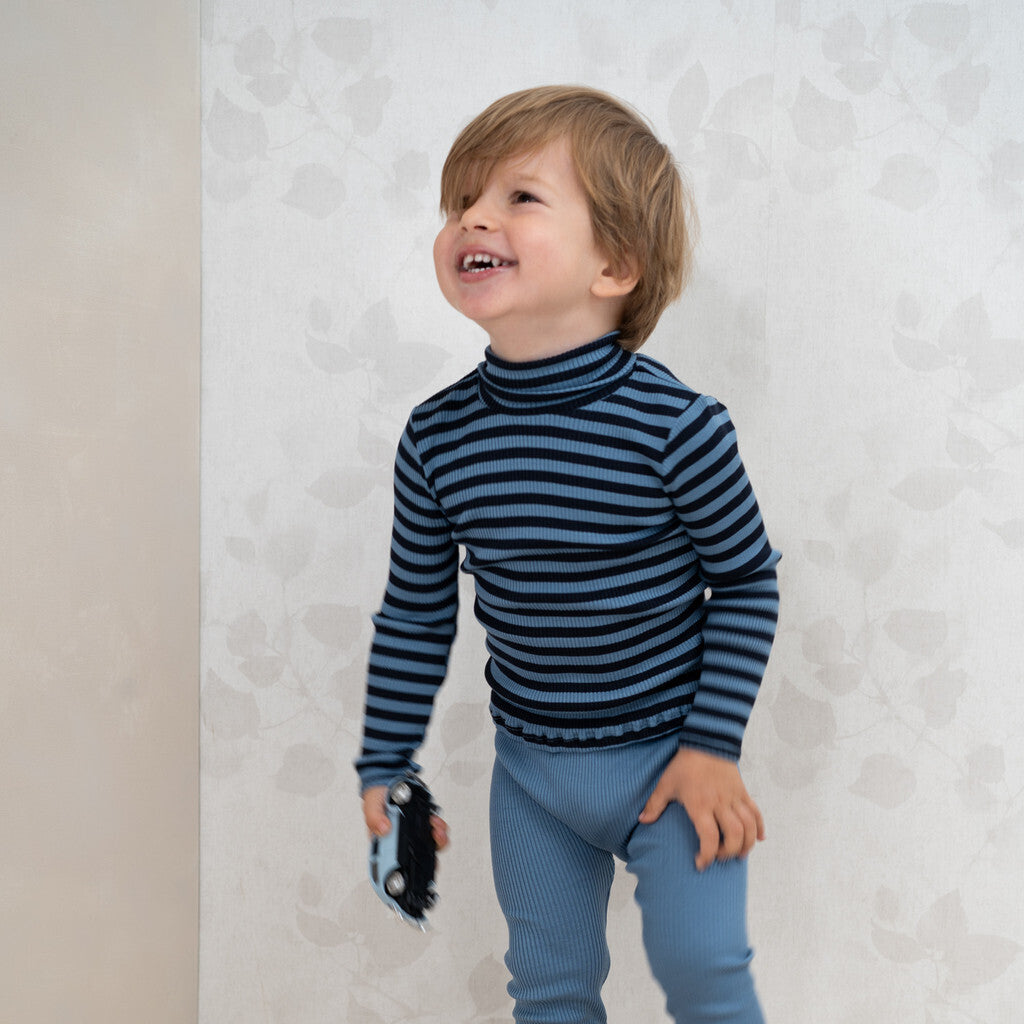 minimalisma Bui 2-6Y Turtleneck Steel Stripes