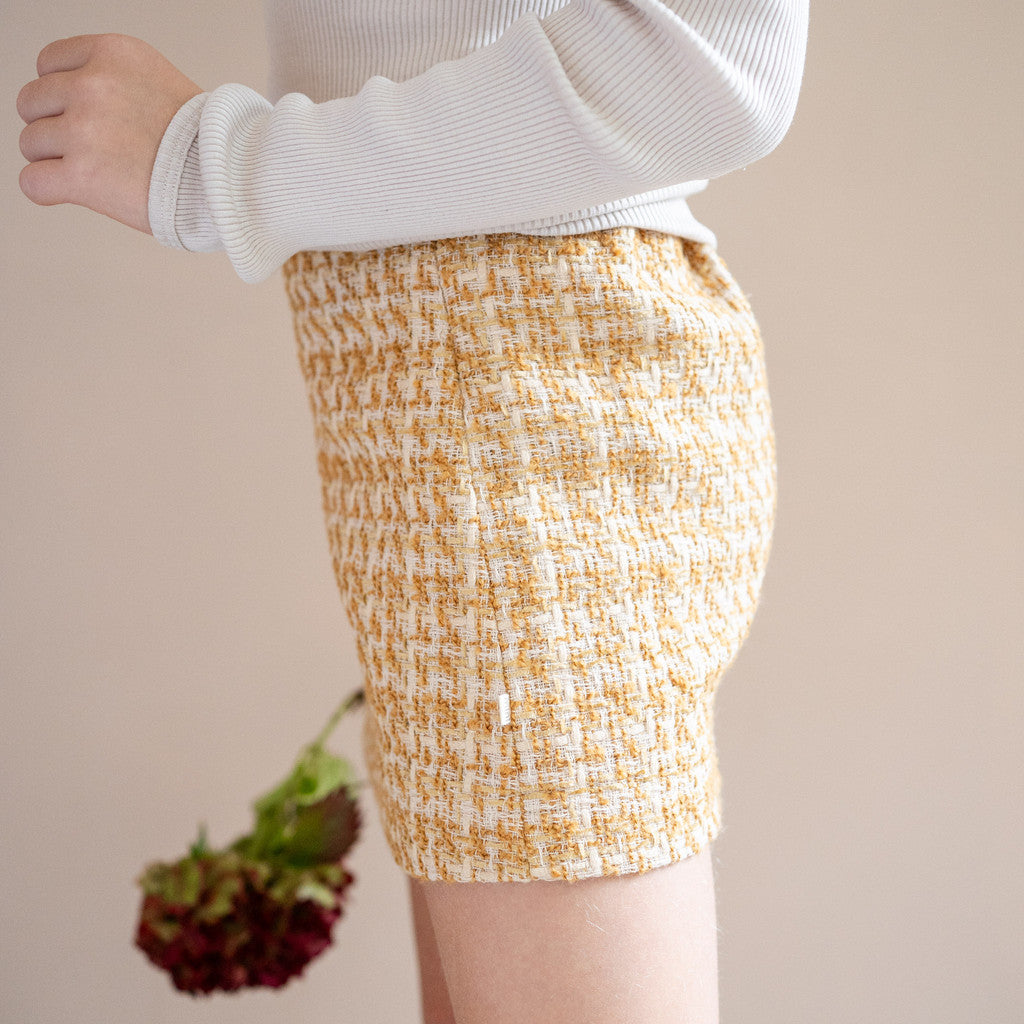 minimalisma Caia - Children's bouclé mini skirt Skirt Olive Melange