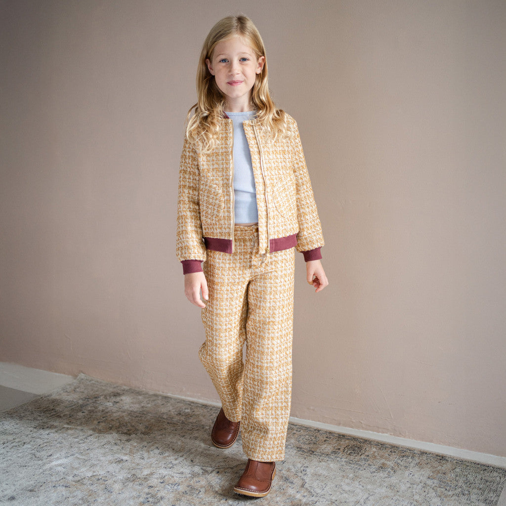 minimalisma Clever - Children's bouclé pants Leggings / pants for kids Olive Melange