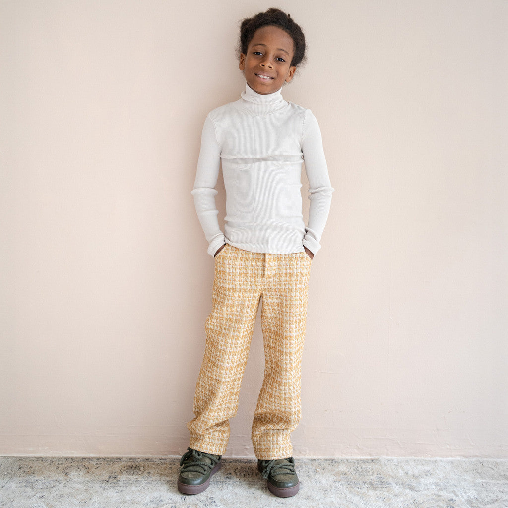 minimalisma Clever - Children's bouclé pants Leggings / pants for kids Olive Melange