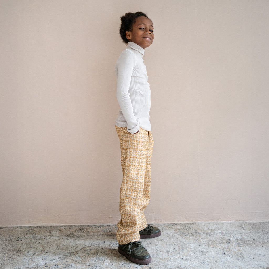 minimalisma Clever - Children's bouclé pants Leggings / pants for kids Olive Melange