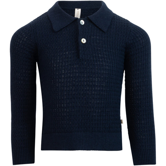 minimalisma Dali - Children's organic cotton long sleeve top Blouse for kids Dark Blue