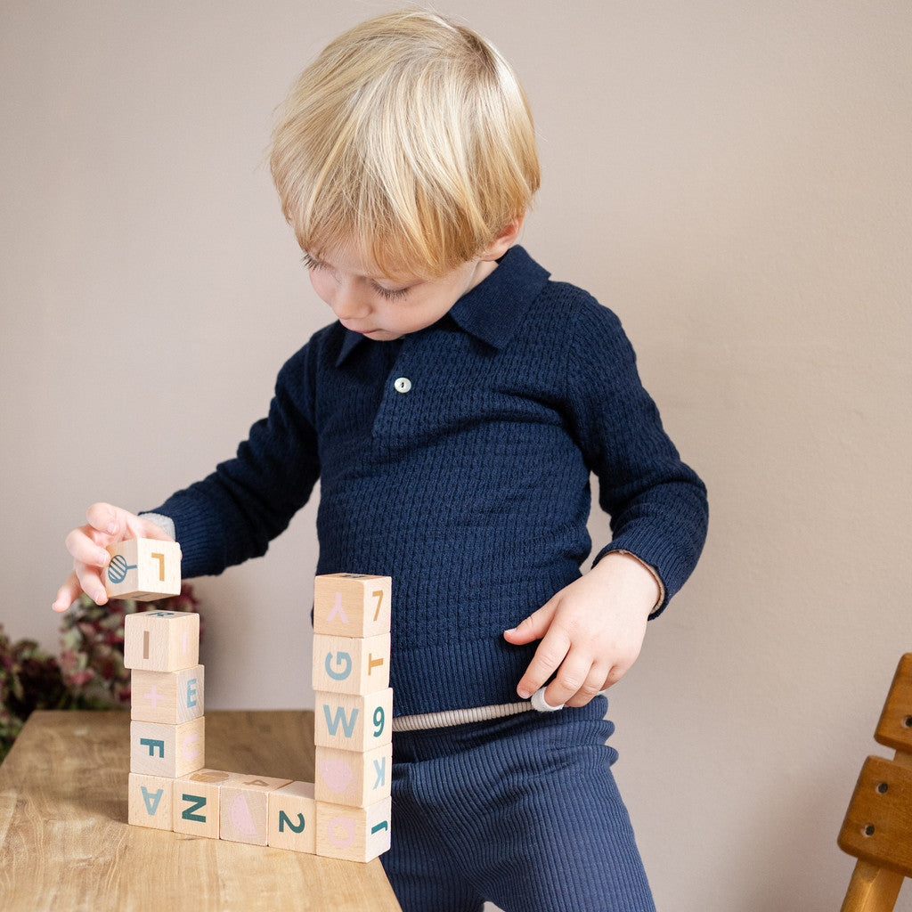 minimalisma Dali - Children's organic cotton long sleeve top Blouse for kids Dark Blue