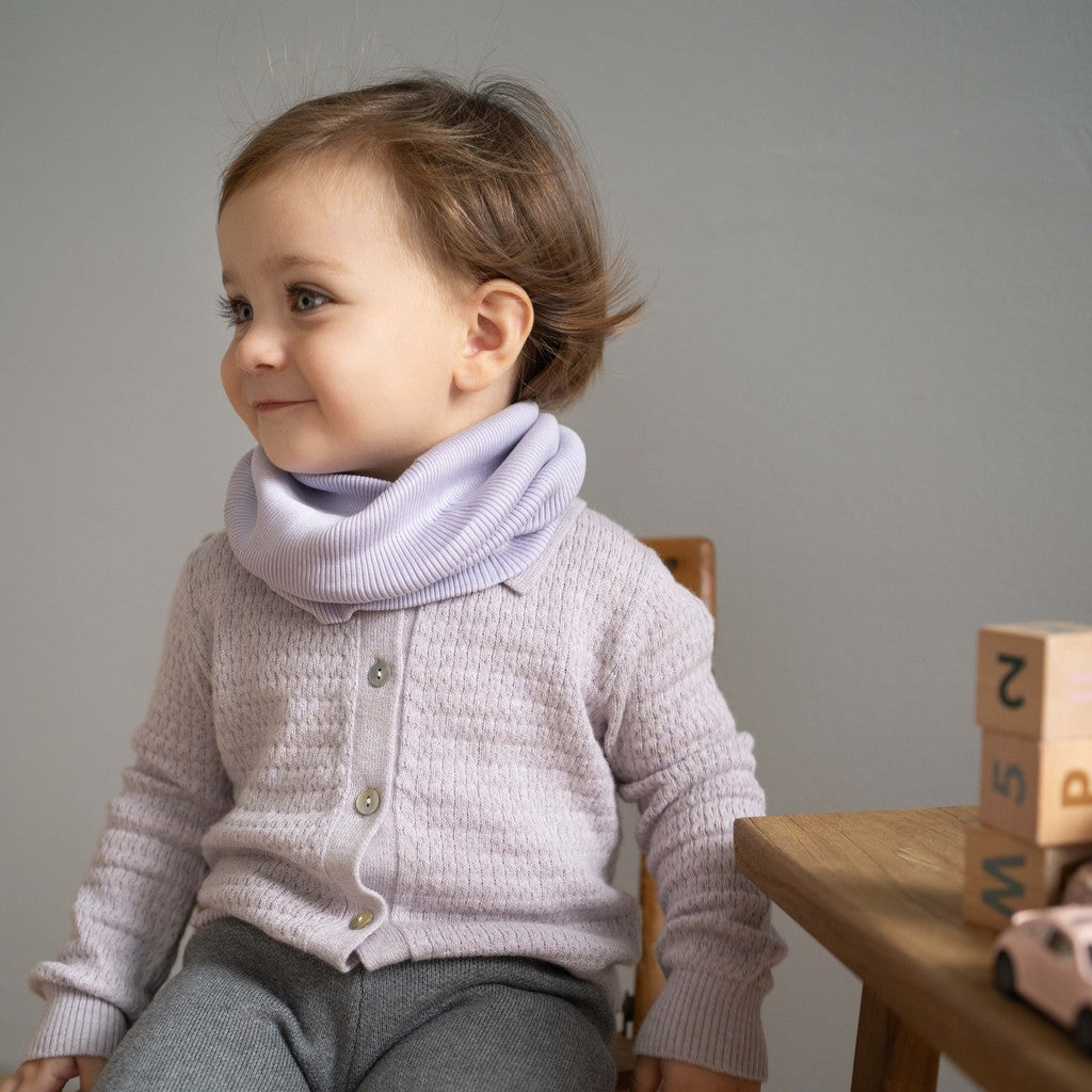 minimalisma Dolly - Children's organic cotton/wool cardigan Blouse for kids Lilac