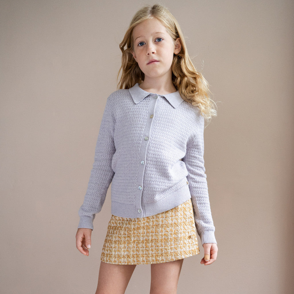 minimalisma Dolly - Children's organic cotton/wool cardigan Blouse for kids Lilac