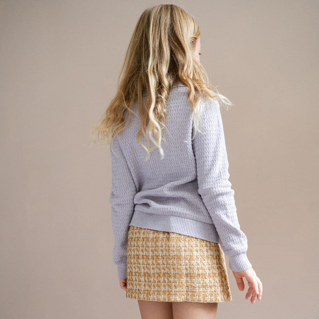 minimalisma Dolly - Children's organic cotton/wool cardigan Blouse for kids Lilac