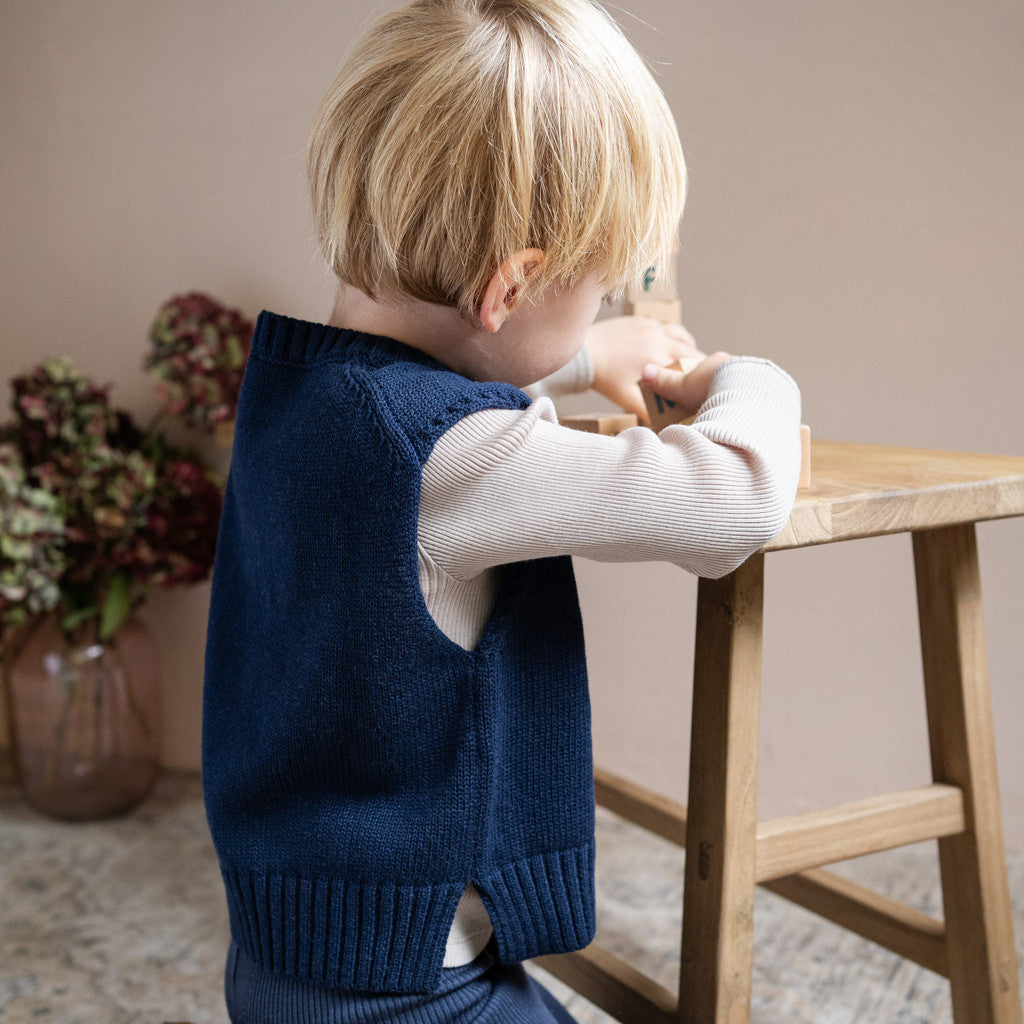 minimalisma Dora - Children's organic cotton pullunder Blouse for kids Dark Blue