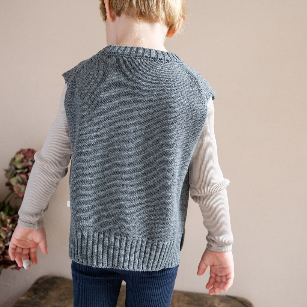 minimalisma Dora - Children's organic cotton pullunder Blouse for kids Dark Grey Melange