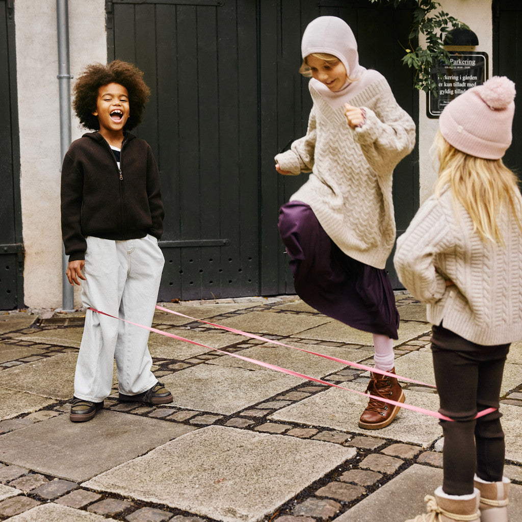 minimalisma Estel - Children's organic cotton denim strap-pants Leggings / pants for kids Pale Jeans