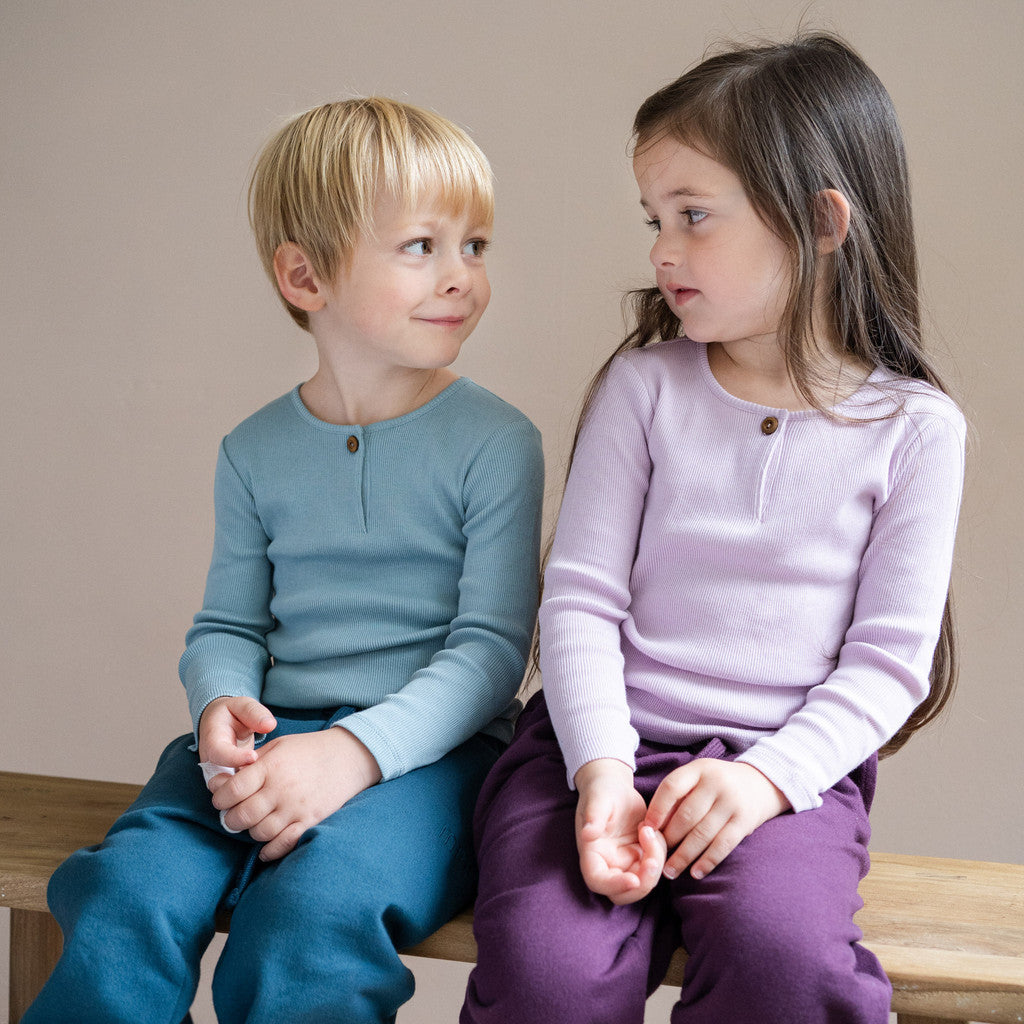 minimalisma Fantacy - Children's organic cotton long sleeve top Blouse for kids Lilac