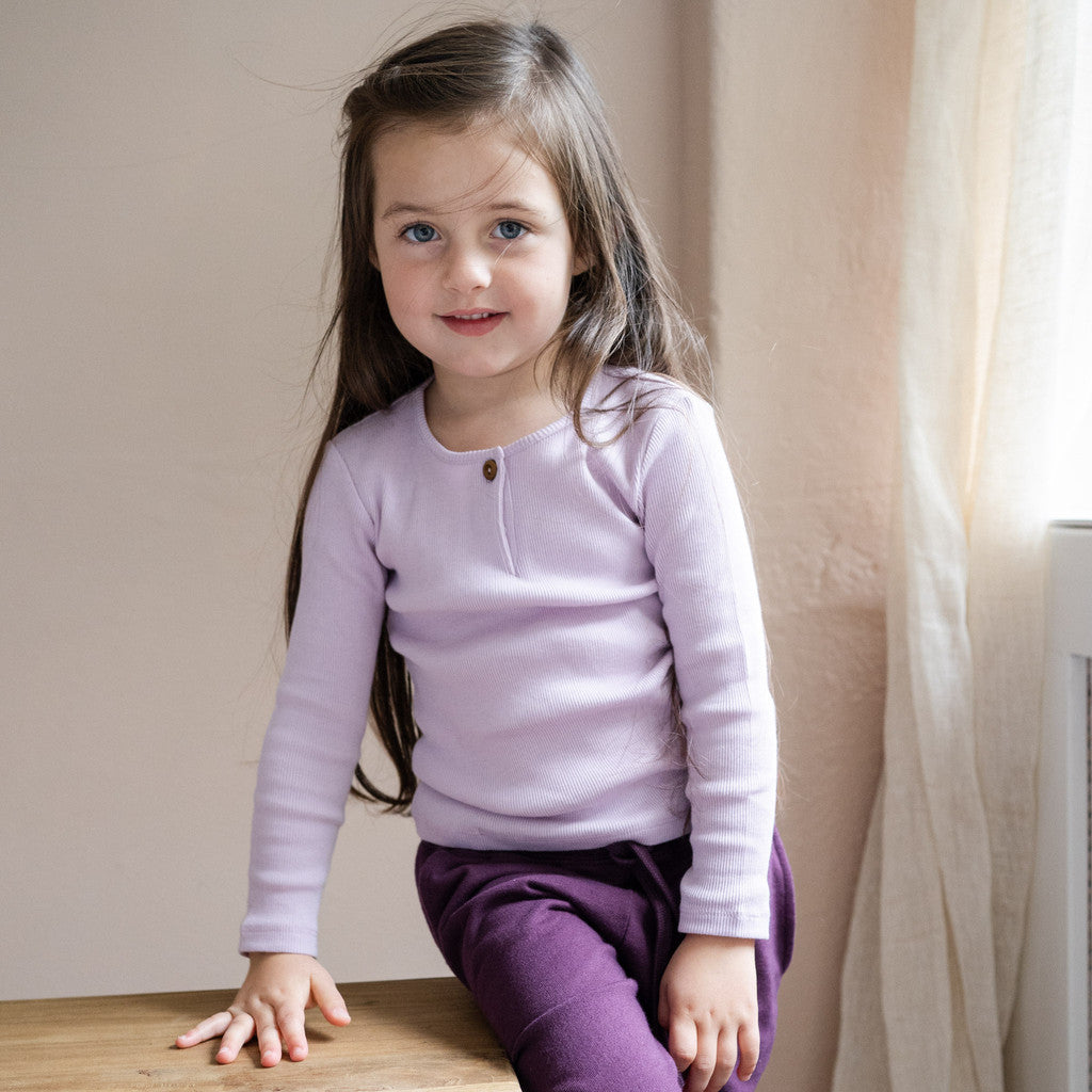 minimalisma Fantacy - Children's organic cotton long sleeve top Blouse for kids Lilac