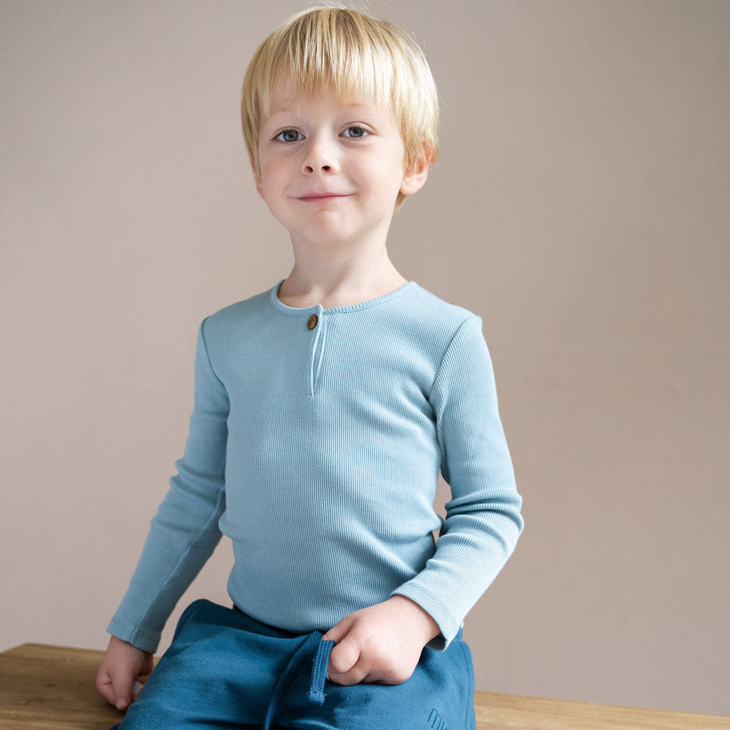 minimalisma Fantacy - Children's organic cotton long sleeve top Blouse for kids Tide