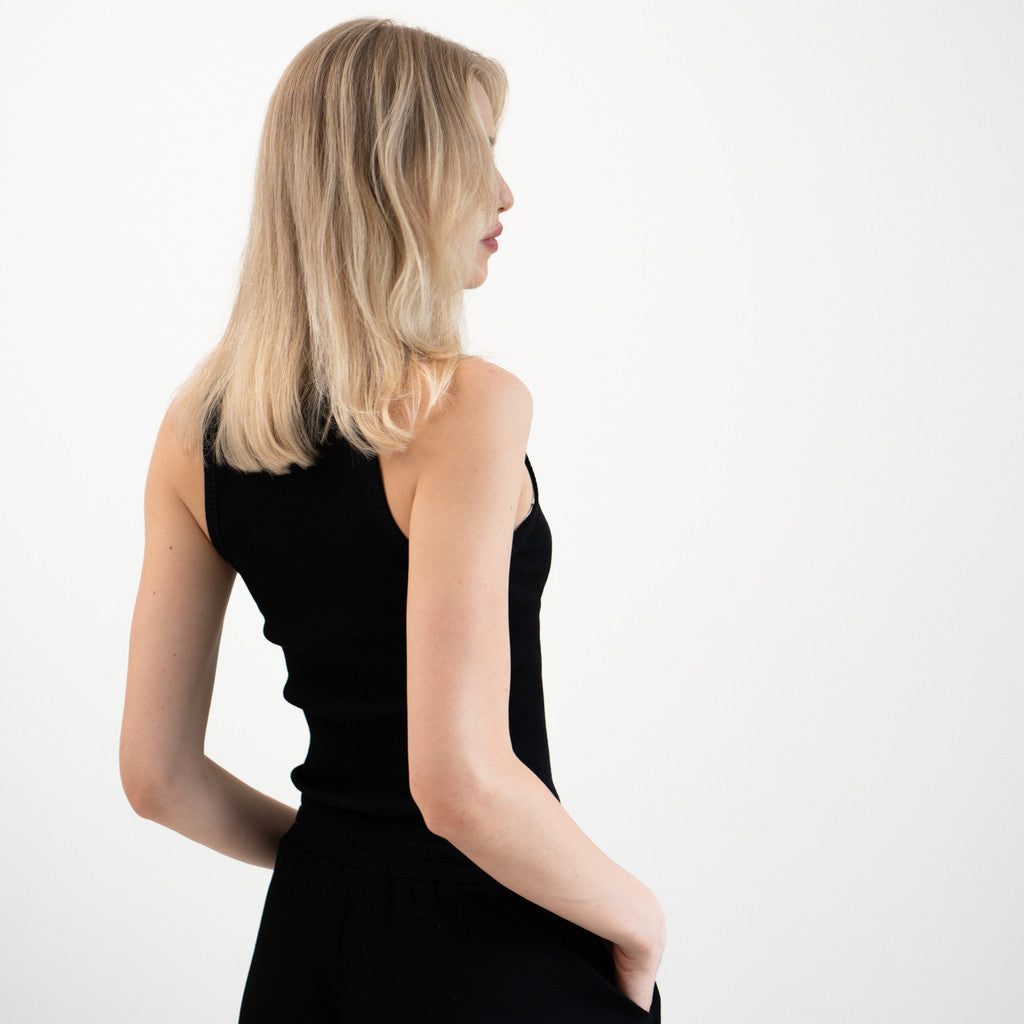 minimalisma Geni - cropped silk top for women Blouse for women Black