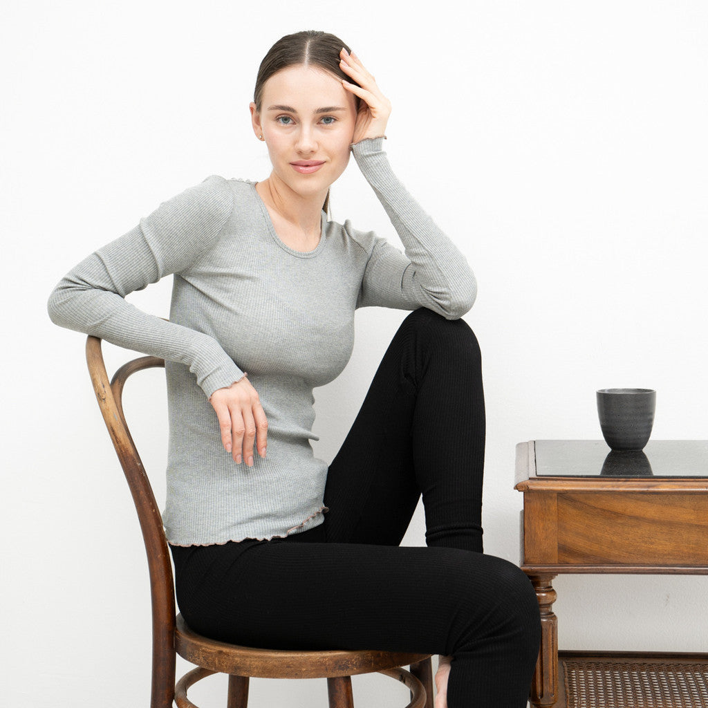 minimalisma Gerda-frill Blouse for women Grey Melange