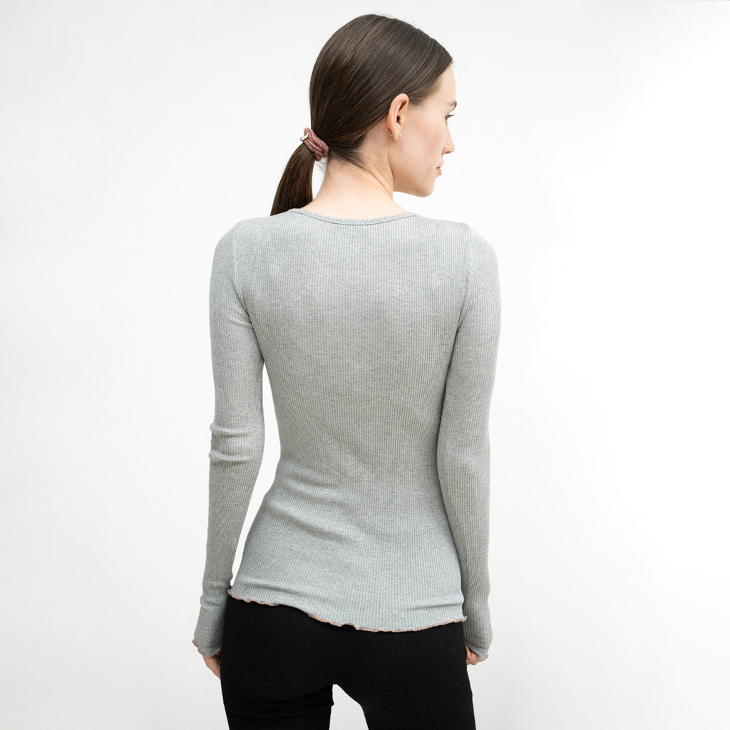 minimalisma Gerda-frill Blouse for women Grey Melange