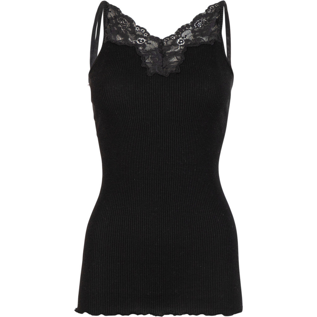 minimalisma Glace - Women's silk lace strap top Blouse for women Black